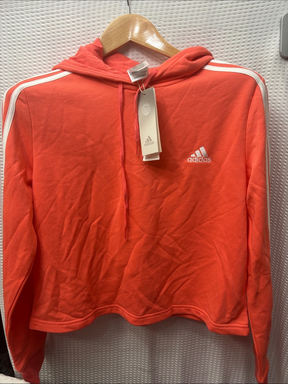 Women’s adidas cropped hoodie coral